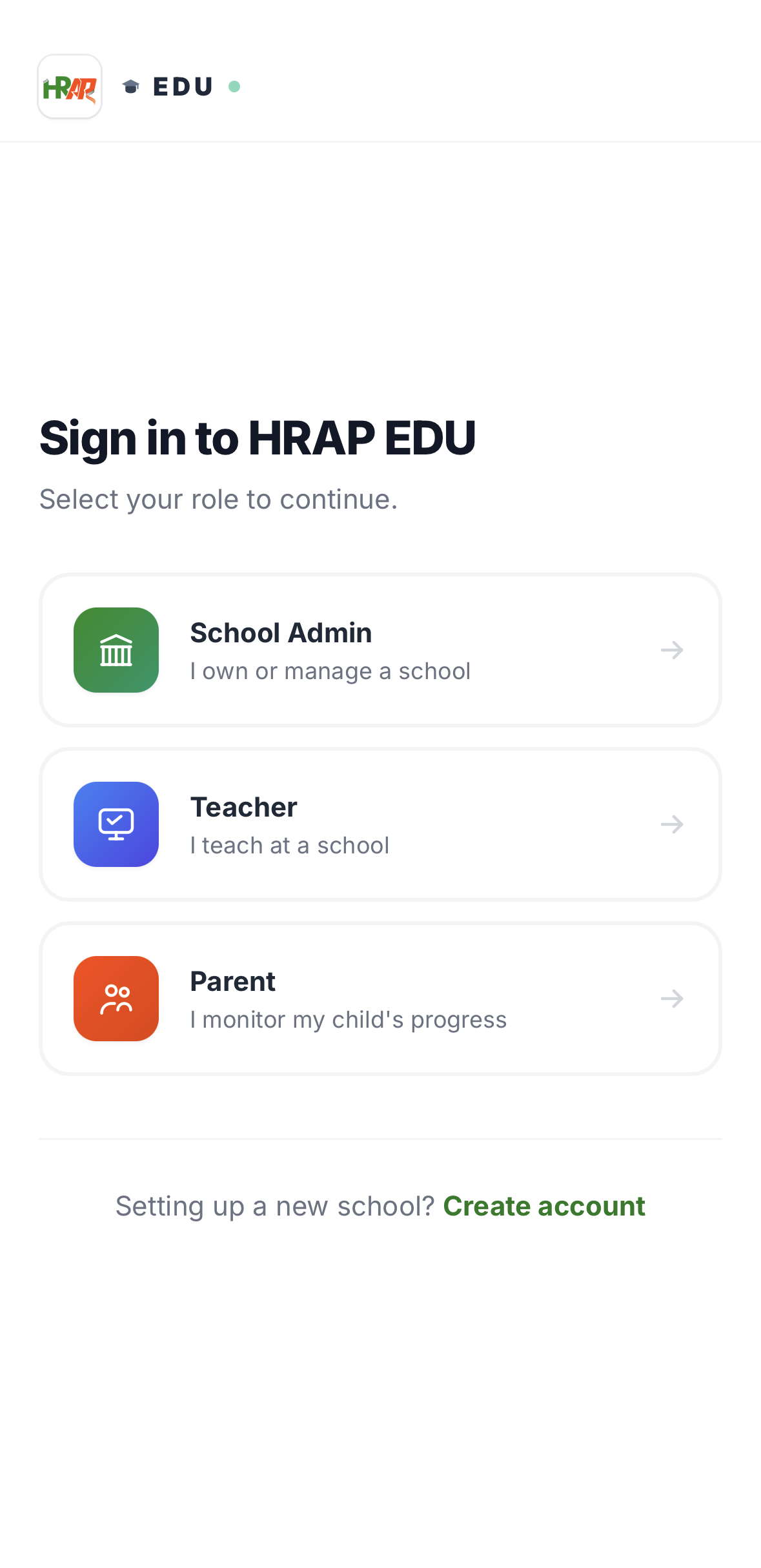HRAP Edu — Parent portal